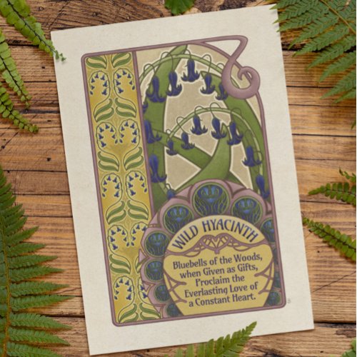 Vintage Style Bluebell Flowers_ Blue Card 