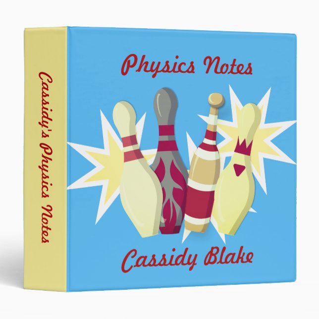 Vintage-style Bowling 3 Ring Binder (Front/Spine)