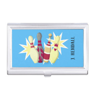 Vintage-style Bowling Business Card Case