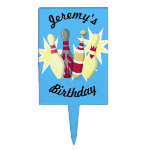 Vintage-style Bowling Cake Topper