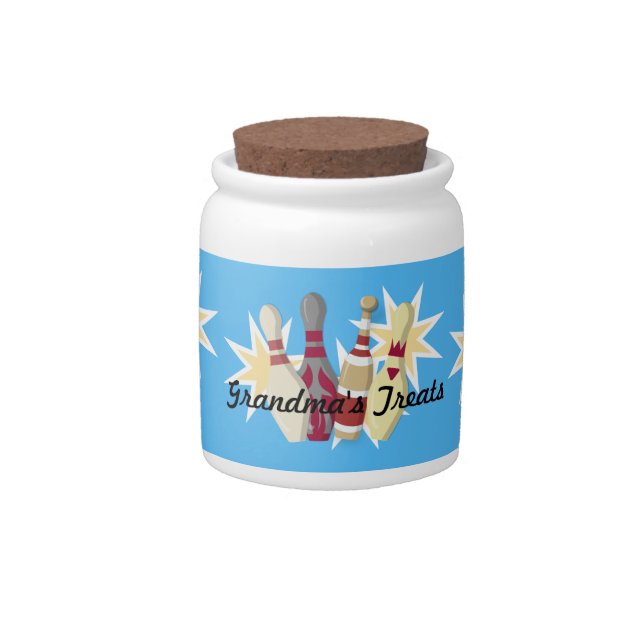 Vintage-style Bowling Candy Jar (Front)