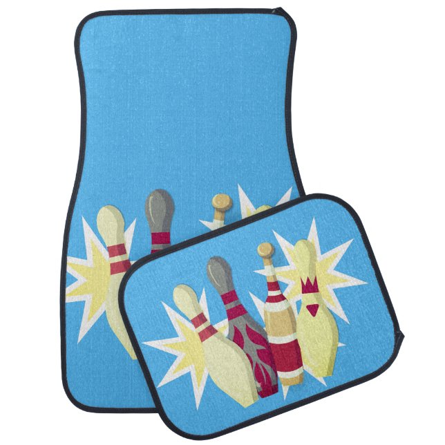 Vintage-style Bowling Car Floor Mat (Set)