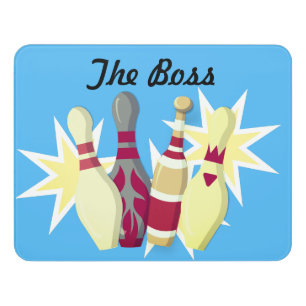 Vintage-style Bowling Door Sign