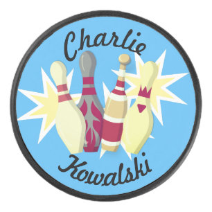 Vintage-style Bowling Hockey Puck