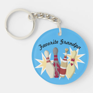 Vintage-style Bowling Keychain