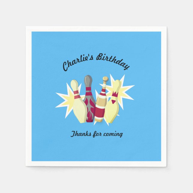 Vintage-style Bowling Napkins (Front)