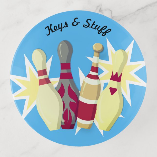 Vintage-style Bowling Trinket Tray (Front)