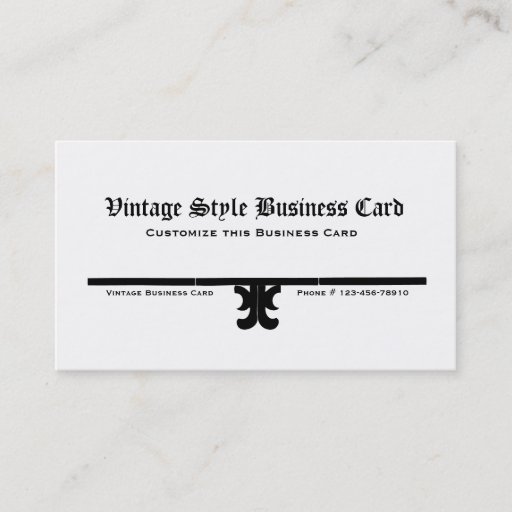Customizable Vintage Style Business Card