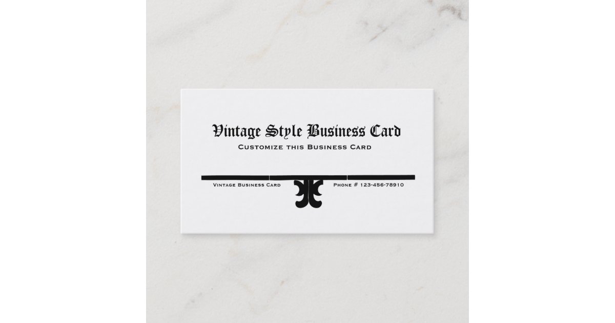 Vintage Style Business Card Zazzle
