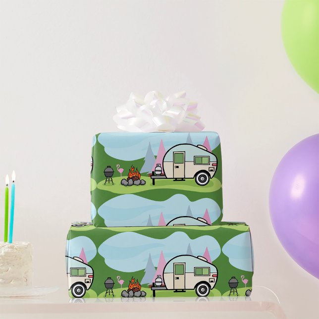 Vintage Style Camper Glossy Wrapping Paper (Creator Uploaded)