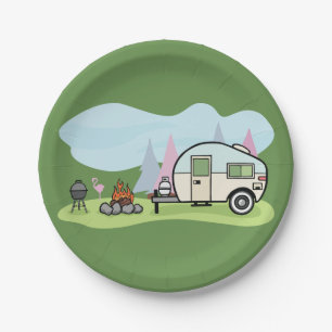 Vintage Style Camper Paper Plates