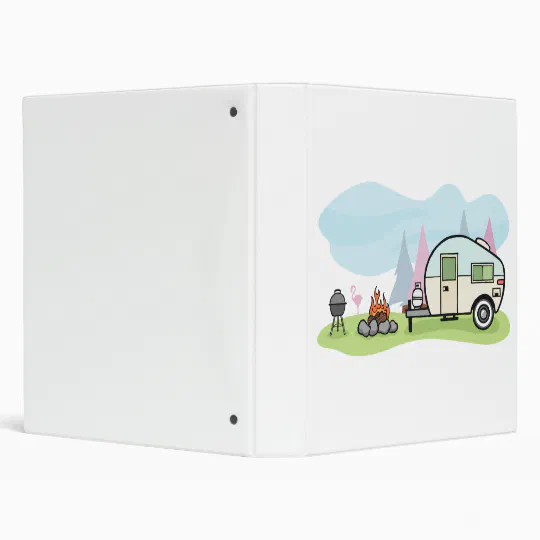 Vintage Style Camper Ring Binger 3 Ring Binder Zazzle Com