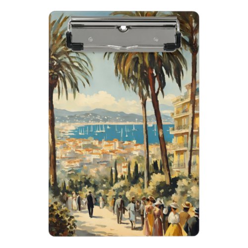 Vintage Style Cannes French Travel Watercolor Mini Clipboard