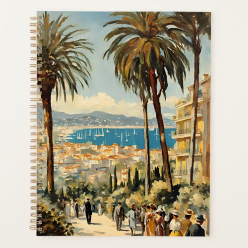 Vintage Style Cannes French Travel Watercolor Planner