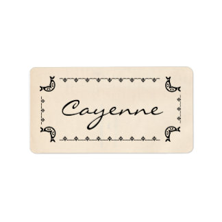 Vintage Style Cayenne Pepper Herb Labels