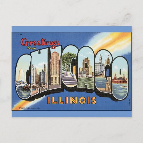 Vintage Style Chicago Illinois Postcard