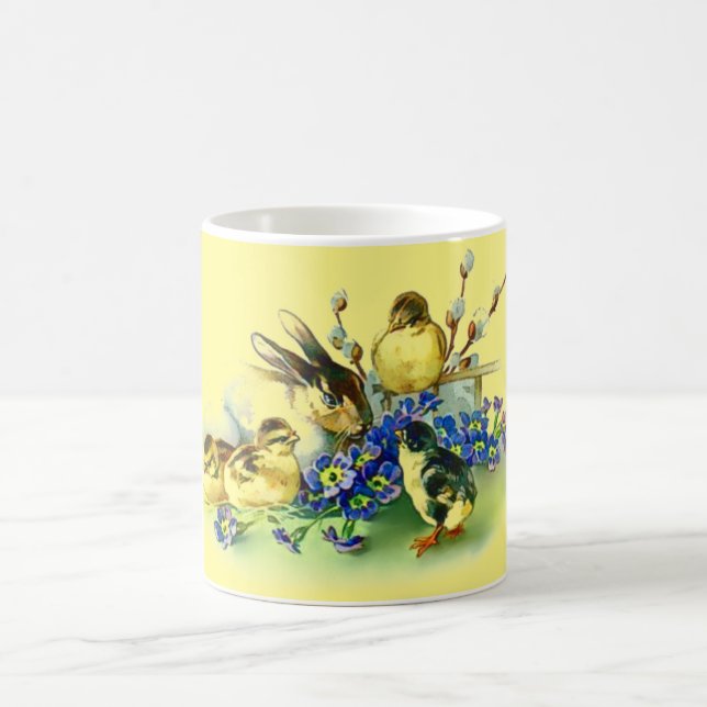 Vintage Style Chicks & Bunny Easter Mug (Center)