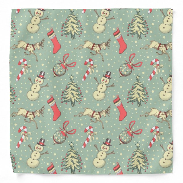 Vintage Style Christmas Bandana (Front)