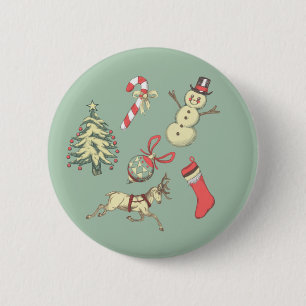 Vintage Style Christmas Button