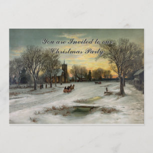 Vintage style Christmas Eve Christmas Invitation