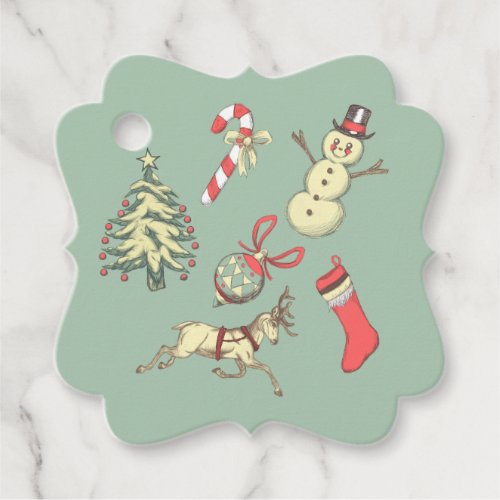 Vintage Style Christmas Favor Tags