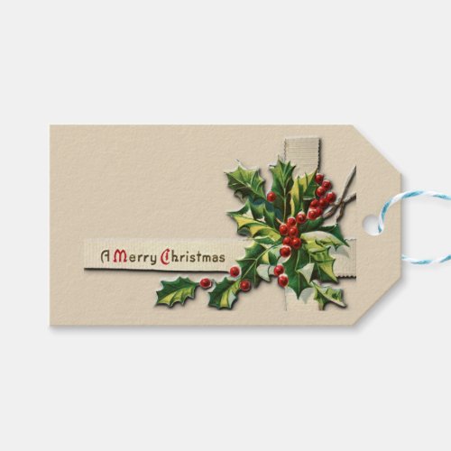 Vintage style christmas gift tags