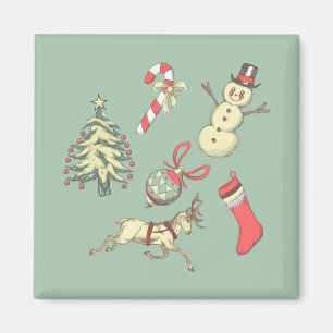 Vintage Style Christmas Magnet
