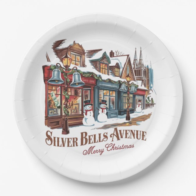 Vintage-style Christmas  Paper Plates (Front)