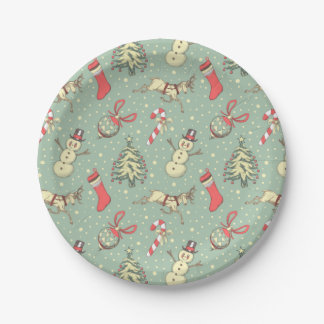Vintage Style Christmas Paper Plates