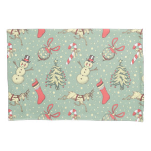 Vintage Style Christmas Pillow Case