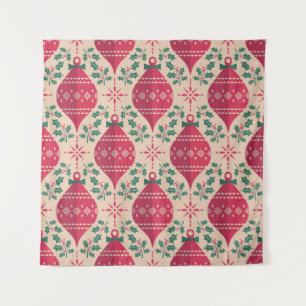 Vintage Style Christmas Seamless Pattern Tapestry
