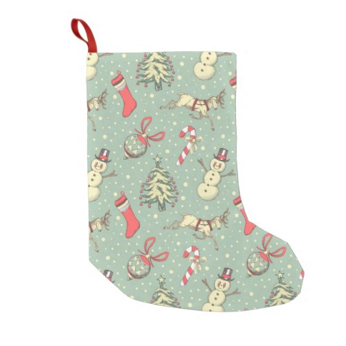 Vintage Style Christmas Small Christmas Stocking