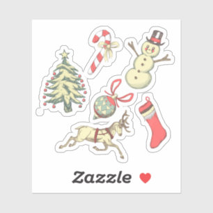 Vintage Style Christmas Sticker