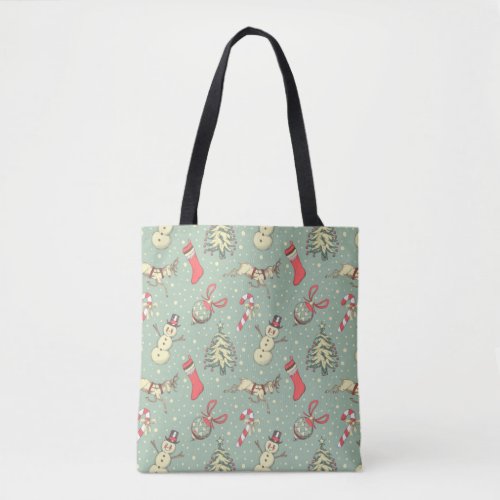 Vintage Style Christmas Tote Bag