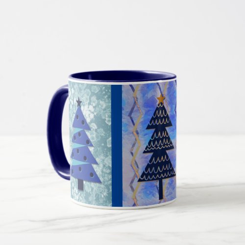 Vintage Style Christmas Tree Art Mug Cup