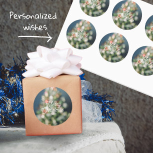 Vintage-style Christmas tree  Classic Round Sticker