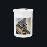 Vintage Style Close-up Eiffel Tower Paris Travel Beverage Pitcher<br><div class="desc">European Travel Advertisements - Vintage Paris Travel Poster</div>