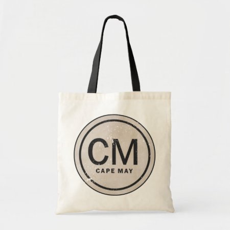 Vintage Style Cm Cape May Nj New Jersey Beach Tag Tote Bag