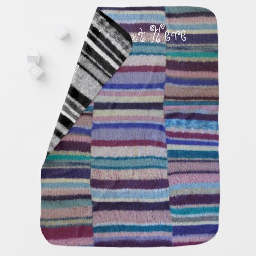 vintage style colorful cosey knitted stripes swaddle blanket