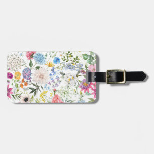 Vintage Style Colorful Floral Design Luggage Tag