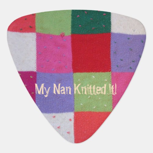 vintage style colorful knitted patchwork squares guitar pick