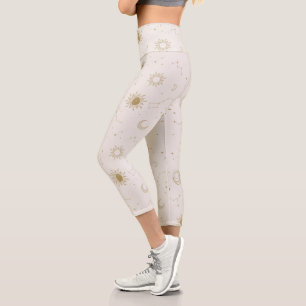 Vintage Style Constellation Pattern Capri Leggings