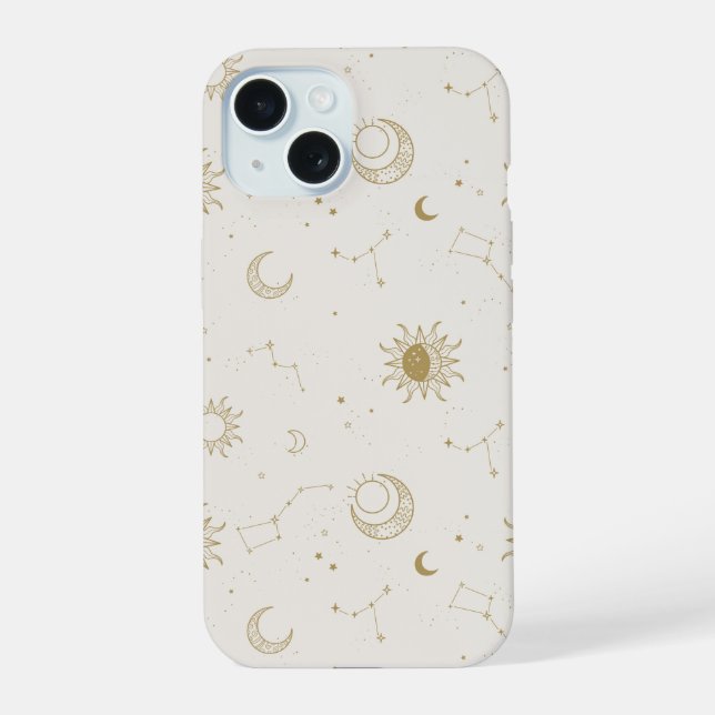 Vintage Style Constellation Pattern iPhone 15 Case (Back)