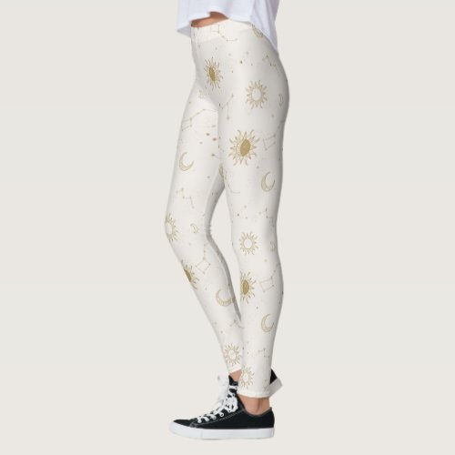 Vintage Style Constellation Pattern Leggings