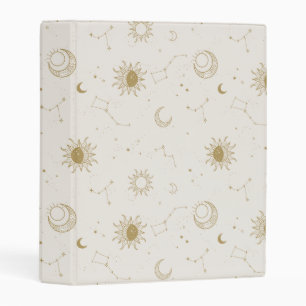 Vintage Style Constellation Pattern Mini Binder