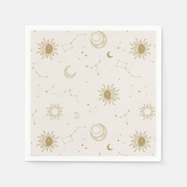 Vintage Style Constellation Pattern Napkins (Front)