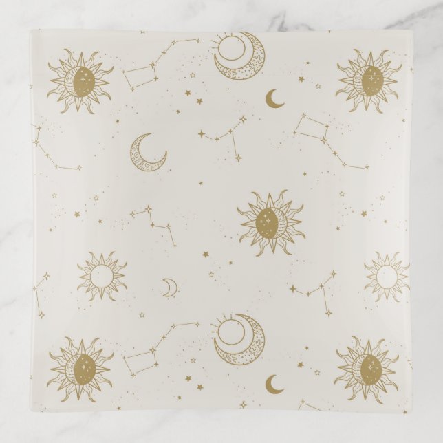 Vintage Style Constellation Pattern Trinket Tray (Front)