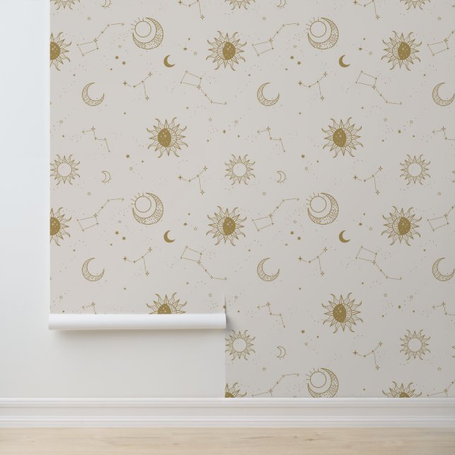 Vintage Style Constellation Pattern Wallpaper (Application)