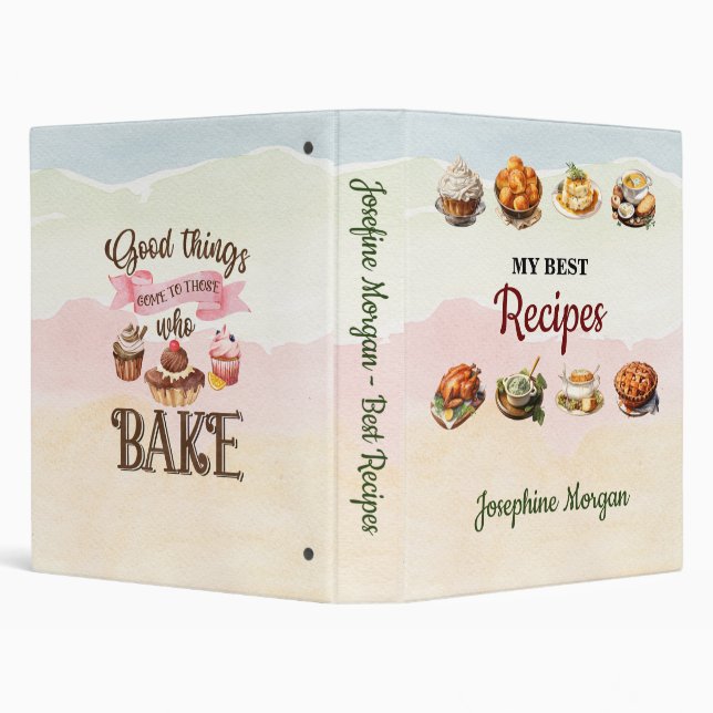 Vintage style cookbook recipes  3 ring binder (Background)