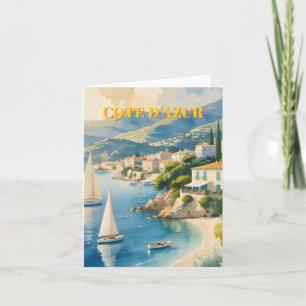 Vintage Style Cote D'Azur French Travel  Card